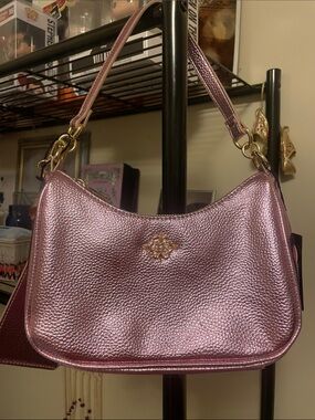 Nanette Lepore Pink Metallic Bag with matching Card Case